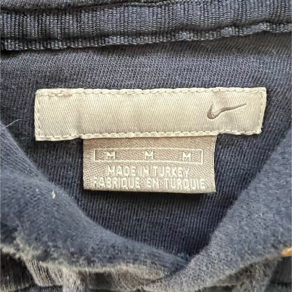 Vintage Y2K Navy Blue Nike Mini Swoosh Hoodie Sweatshirt M Paint Grunge Distress - Picture 2 of 9